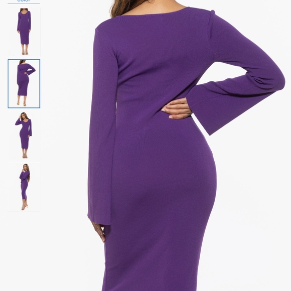 Alexia Admor Akari Tie Front Knit Midi Dress, size M - Picture 2 of 12